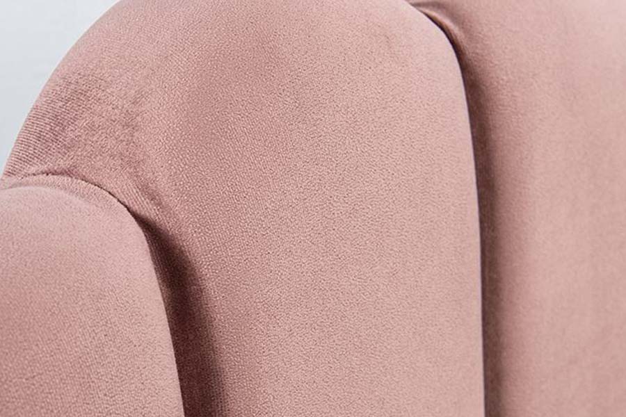 1655 Pembe Keten Kumaş Platform Yatak Döşemeli Yatak
