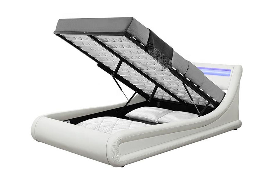 1138-1G Dalga Gibi LED Gaz Lift Osmanlı PU Deri Yatak
