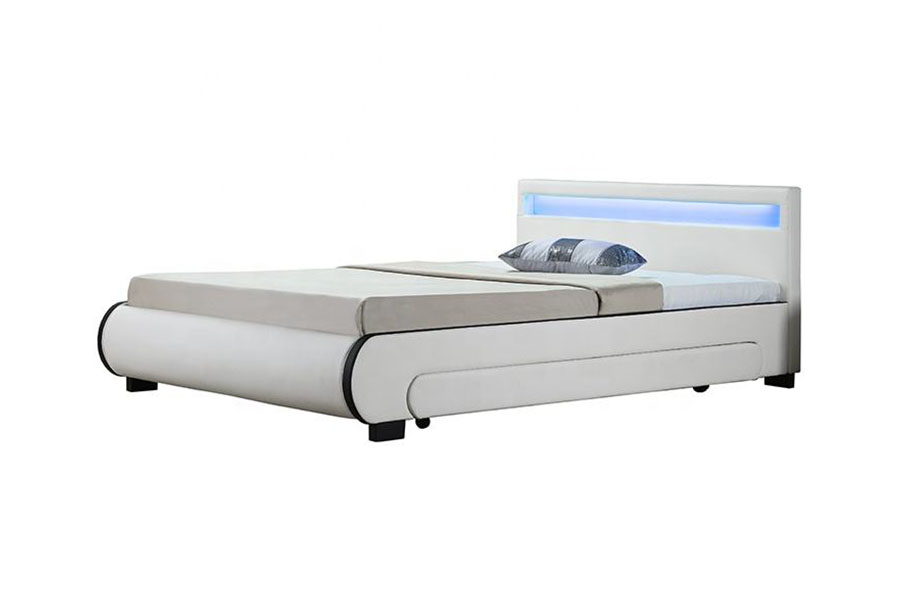 1135-1D LED Depolama Döşemeli Çekmece PU Deri Yatak