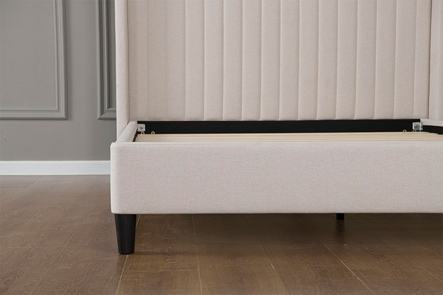 4905 Püsküllü Keten Minimalist Platform Yatak