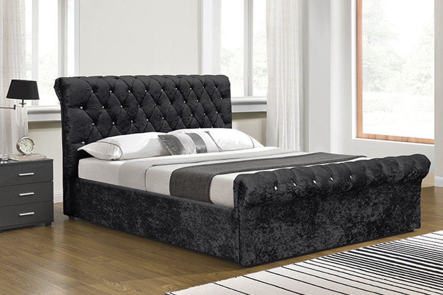 1153G Chesterfield Ezilmiş Kadife Kristal Osmanlı Baza