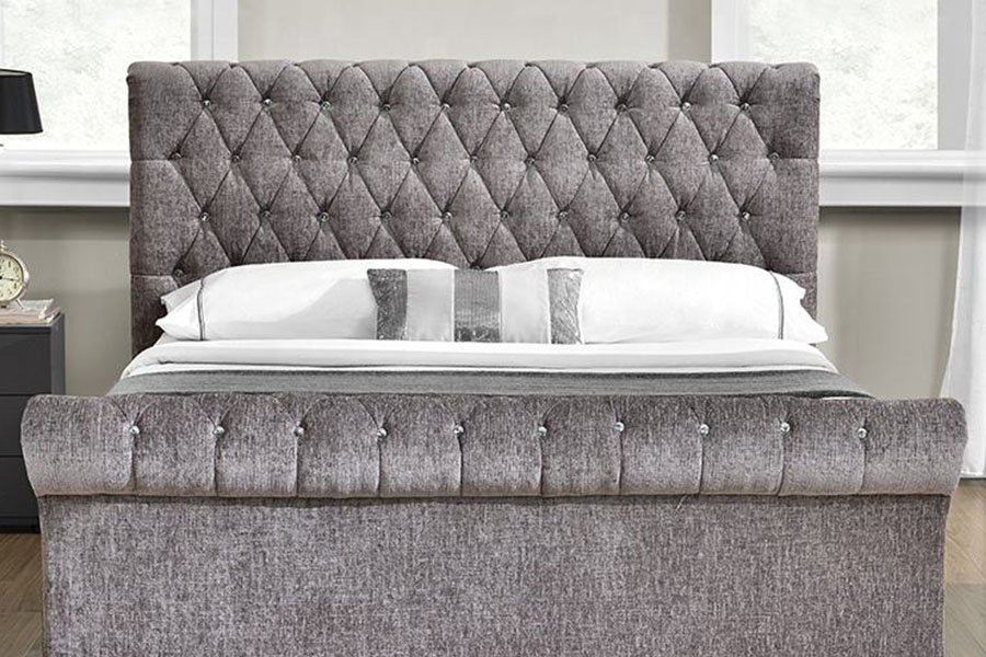 1153G Chesterfield Ezilmiş Kadife Kristal Osmanlı Baza