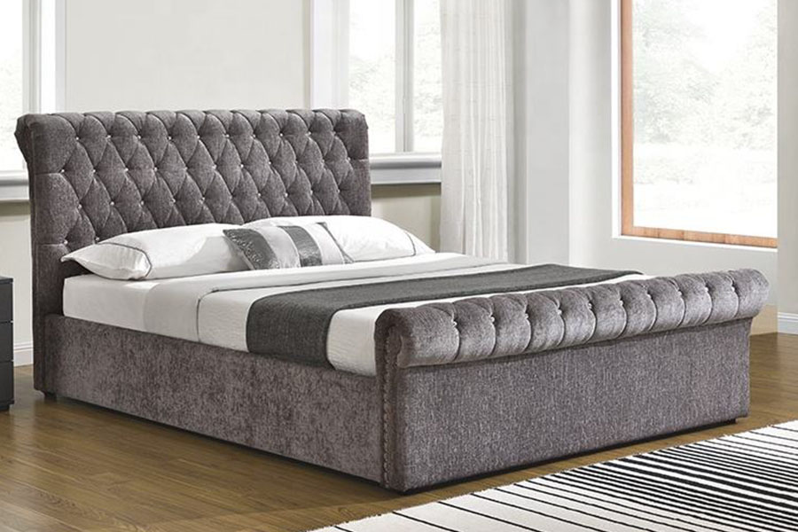 1153G Chesterfield Ezilmiş Kadife Kristal Osmanlı Baza