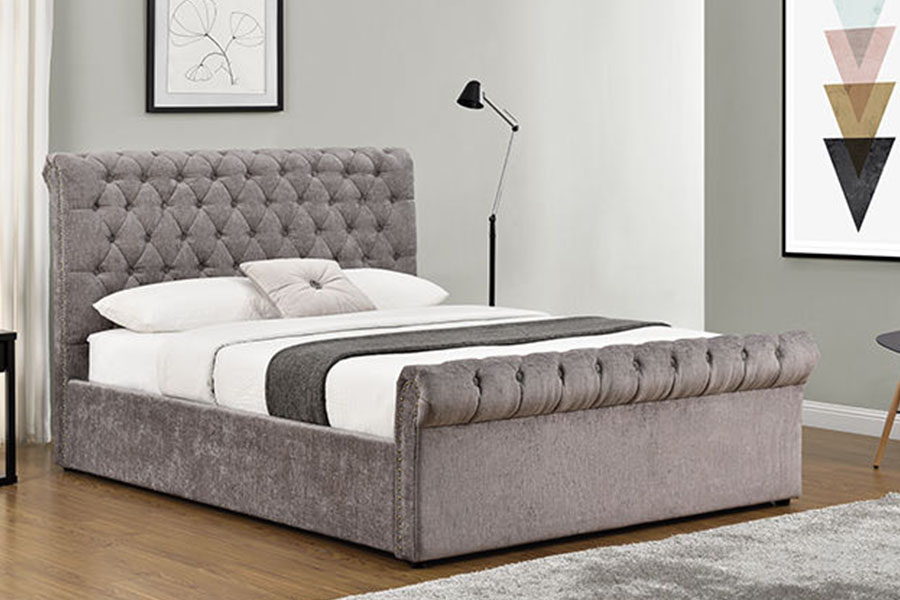 1208G Chesterfield Şönil-Kadife Kızak Osmanlı Baza Çerçevesi