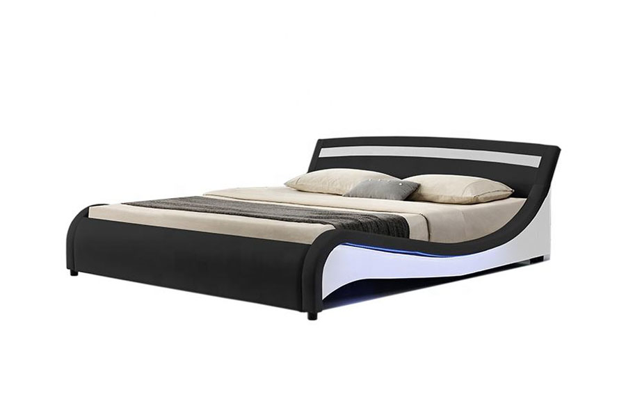 1188-1-2B Modern PU Deri LED Döşemeli Karyola